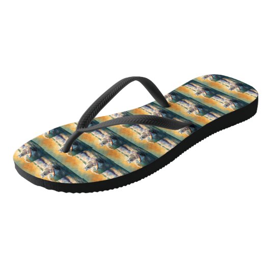 American Eskimo Beach Surfmalerei Badesandalen (Schrägansicht)