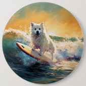 American Eskimo Beach Surfmalerei Button (Vorderseite)
