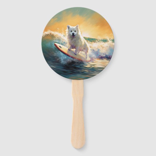American Eskimo Beach Surfmalerei Fächer (Rückseite)