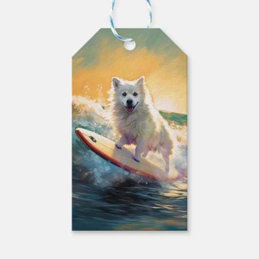 American Eskimo Beach Surfmalerei Geschenkanhänger (Vorderseite)