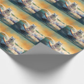 American Eskimo Beach Surfmalerei Geschenkpapier (Ecke)