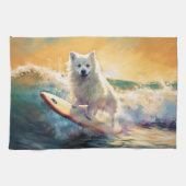 American Eskimo Beach Surfmalerei Geschirrtuch (Horizontal)