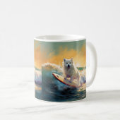 American Eskimo Beach Surfmalerei Kaffeetasse (VorderseiteRechts)