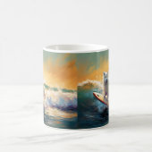 American Eskimo Beach Surfmalerei Kaffeetasse (Mittel)