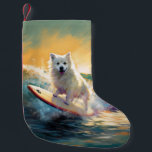 American Eskimo Beach Surfmalerei Kleiner Weihnachtsstrumpf<br><div class="desc">Tauchen Sie ein in die spielerische Welt des Kaninchen-Abenteuers mit diesem faszinierenden Bild. Ein gepflegter Hund geht zu den Wellen und reitet geschickt auf einem sonnengeküssten Strand. Das lebendige Kunstwerk vereint wunderbar das Wesentliche der Erregung am Strand, während der Hund furchtlos auf den Wellen reitet und den Geist von Spaß...</div>