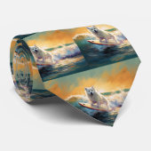 American Eskimo Beach Surfmalerei Krawatte (Gerollt)