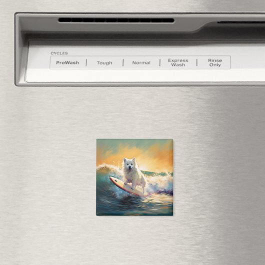 American Eskimo Beach Surfmalerei Magnet (In Situ (Geschirrspüler))