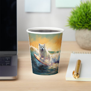 American Eskimo Beach Surfmalerei Pappbecher