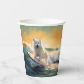 American Eskimo Beach Surfmalerei Pappbecher (Vorderseite)