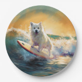 American Eskimo Beach Surfmalerei Pappteller (Vorderseite)