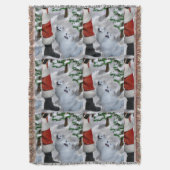 American Eskimo Christmas Decke (Vorderseite Vertikal)