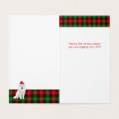 American Eskimo Christmas Dog mit Holiday Kariert (Innenseite Aufgefaltet)