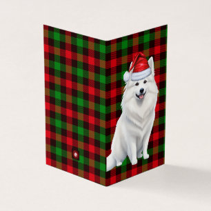American Eskimo Christmas Dog mit Holiday Kariert