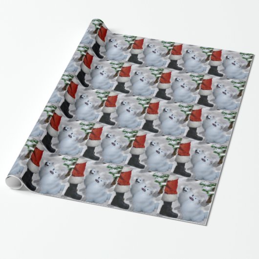 American Eskimo Christmas Geschenkpapier (Ungerollt)
