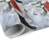 American Eskimo Christmas Geschenkpapier (Rolleneckpunkt)