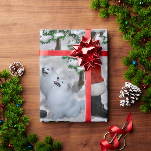 American Eskimo Christmas Geschenkpapier (Feiertagsgeschenk)