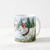 American Eskimo Christmas Kaffeetasse (VorderseiteRechts)