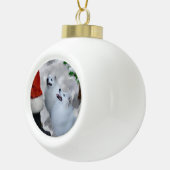 American Eskimo Christmas Keramik Kugel-Ornament (Rechts)