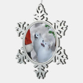 American Eskimo Christmas Schneeflocken Zinn-Ornament (Rechts)