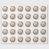 American Eskimo Christmas Wreath Festivals Geschenkpapier (Flach)