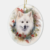 American Eskimo Christmas Wreath Festivals Keramik Ornament (Links)