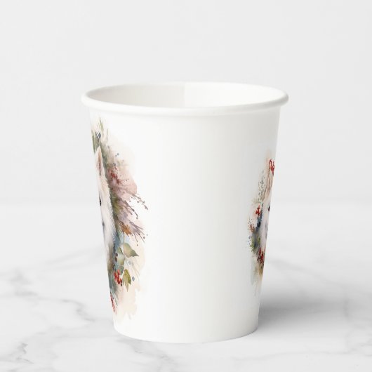 American Eskimo Christmas Wreath Festivals Pappbecher (Links)