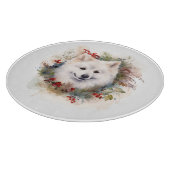 American Eskimo Christmas Wreath Festivals Schneidebrett (Ecke)