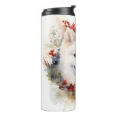 American Eskimo Christmas Wreath Festivals Thermosbecher (Nach links gedreht)