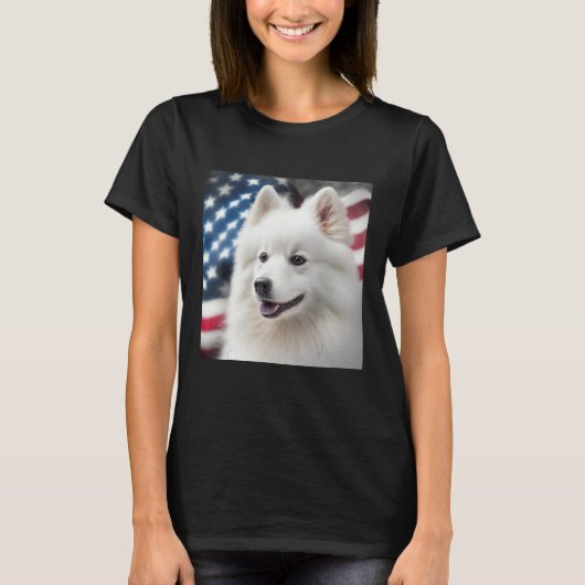 American Eskimo Dog 4th of July American Eskimo D T-Shirt (Vorderseite)
