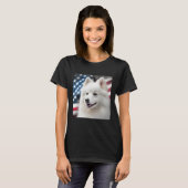 American Eskimo Dog 4th of July  American Eskimo D T-Shirt (Vorne ganz)
