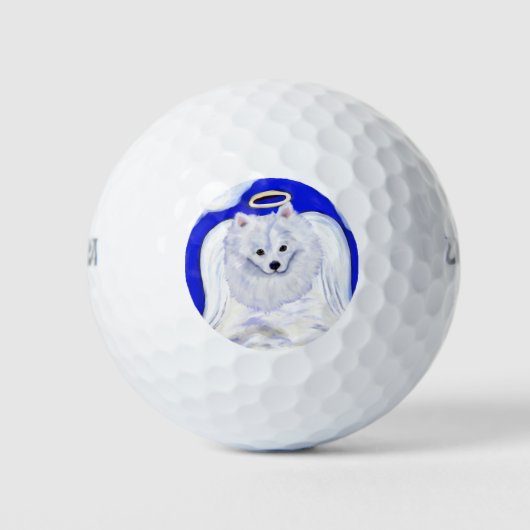 American Eskimo Dog Angel Golfball (Vorderseite)
