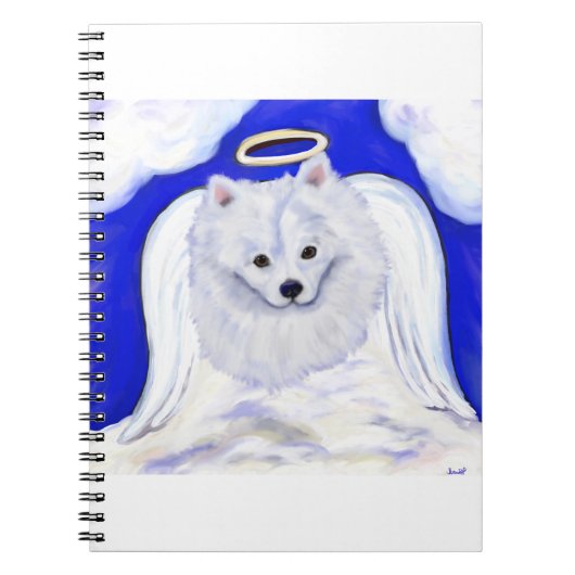 American Eskimo Dog Angel Notizblock (Vorderseite)
