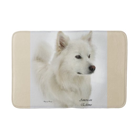American Eskimo Dog Art Badematte (Vorderseite)