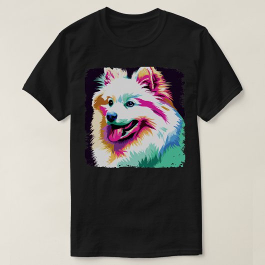 American Eskimo Dog Art Dog Lover Geschenke T-Shirt (Design vorne)