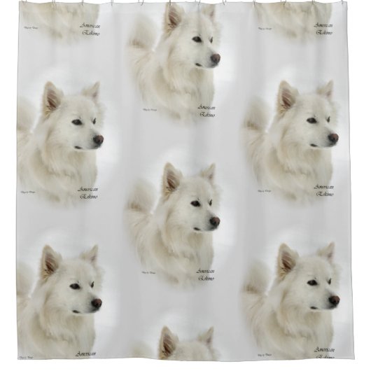 American Eskimo Dog Art Duschvorhang (Vorderseite)