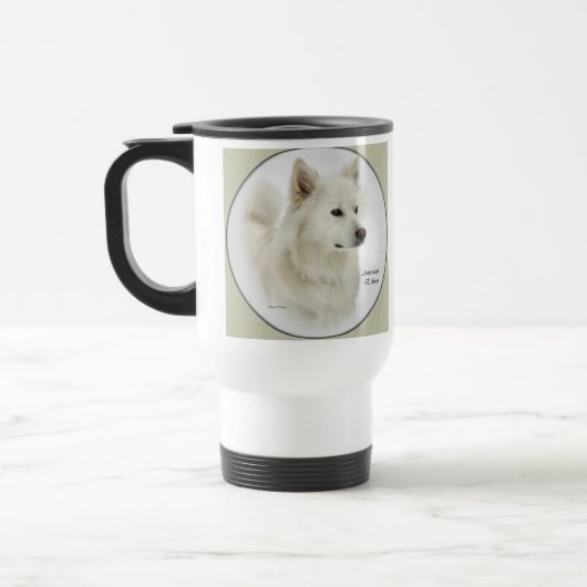American Eskimo Dog Art Geschenke Reisebecher (Links)