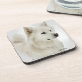 American Eskimo Dog Art Getränkeuntersetzer (Linke Seite)