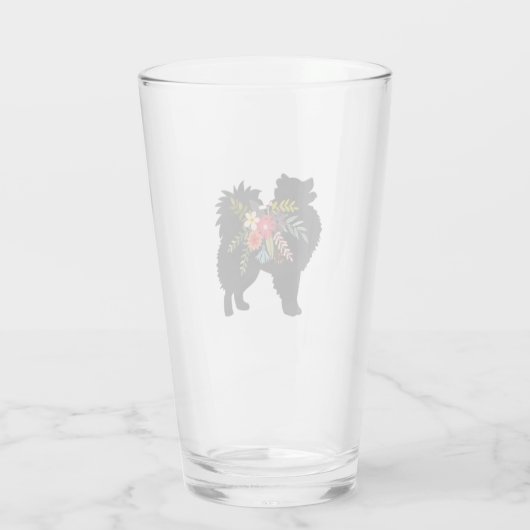 American Eskimo Dog Boho Silhouette Glass Glas (Rückseite)