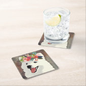 American Eskimo Dog Breed Blume Crown Rechteckiger Pappuntersetzer (Vor Ort)