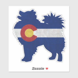 American Eskimo Dog Breed Colorado Flag Aufkleber