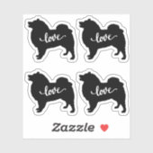 American Eskimo Dog Breed Liebe x4 Vinyl Aufkleber (Blatt)