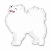 American Eskimo Dog Breed Side View Silhouette Aufkleber (Vorderseite)