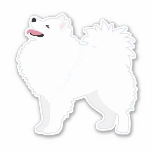 American Eskimo Dog Breed Side View Silhouette Aufkleber (Vorderseite)