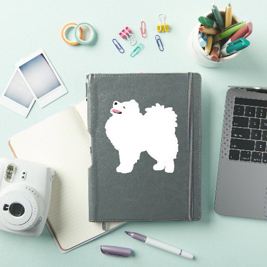 American Eskimo Dog Breed Side View Silhouette Aufkleber (iPad Hülle)