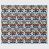 American Eskimo Dog Christmas Red Truck Holiday Geschenkpapier (Flach)