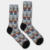 American Eskimo Dog Christmas Red Truck Holiday Socken (Rechts)