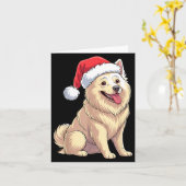 American Eskimo Dog Christmas Santa Hat Pet Dog Lo Karte (Gelbe Blume)