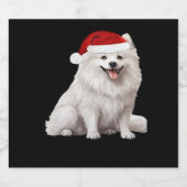 American Eskimo Dog Christmas Tree Dog Welpe Water Schaumweinetikett (Einzelnes Label)