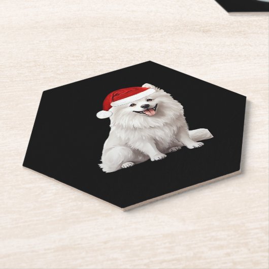 American Eskimo Dog Christmas Tree Dog Welpe Water Untersetzer (angewinkelt)