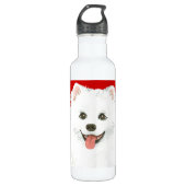 American Eskimo Dog Color Block Edelstahlflasche (Vorderseite)